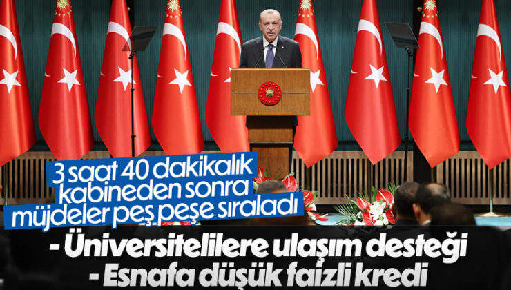 Cumhurbaşkanı Erdoğan’dan öğrencilere ve esnafa müjde