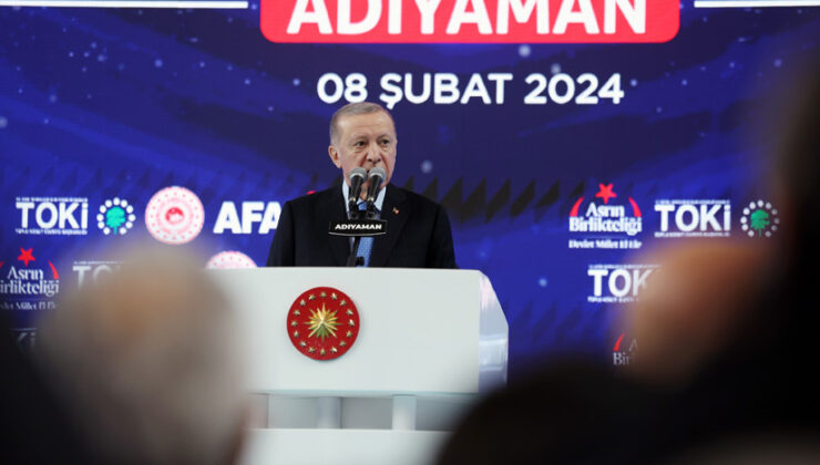 Cumhurbaşkanı Erdoğan Adıyaman’da depremzedelere konut teslim töreninde konuştu