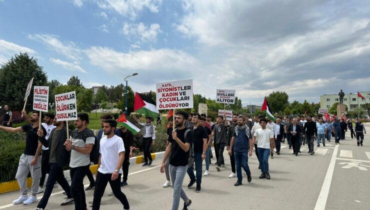 ADYÜ öğrencileri Filistin için yürüdü: İsrail’i protesto ettiler