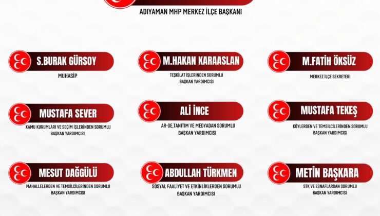 MHP Adıyaman Merkez İlçe Başkanlığı’nın Divan Kurulu belli oldu.