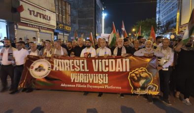 Adıyaman’da, Sumud Filosu’na ve Gazze’ye destek yürüyüşü