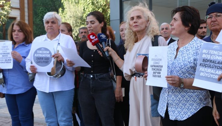 Adıyaman’da CHP’li kadınlardan ‘boş tencere’li yoksulluk protestosu