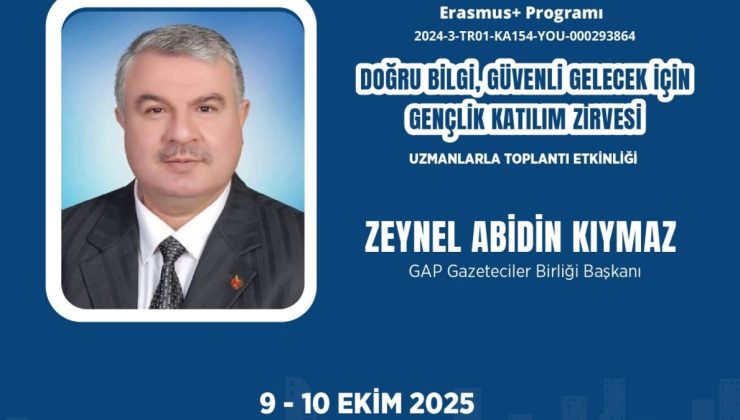 Kıymaz, Malatya’da gençlerle bilgi kirliliği ve algı yönetimini tartışacak