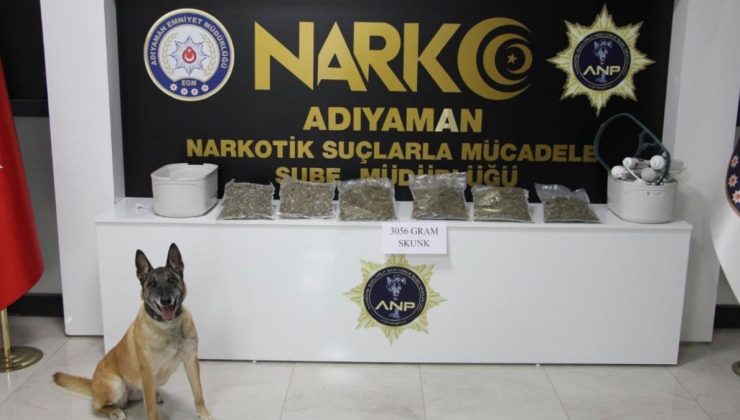 Adıyaman’da narkotik operasyonu: 3 kilo skunk ele geçirildi
