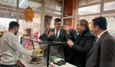 Milletvekili Şan, AK Parti Genel Başkan Yardımcısı Mustafa Şen ile çarşı esnafını ziyaret etti