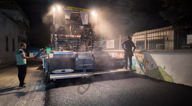 Adıyaman Belediyesi’nden Mara ve Musalla mahallelerinde gece asfalt mesaisi