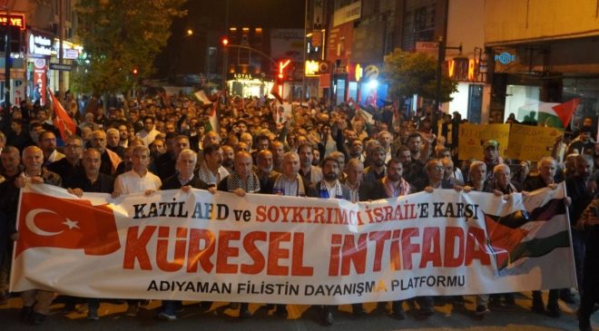 Adıyaman’da Aksa Tufanı’nın 3. yılı yürüyüşü