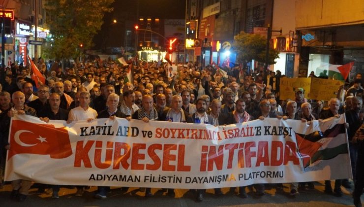 Adıyaman’da Aksa Tufanı’nın 3. yılı yürüyüşü