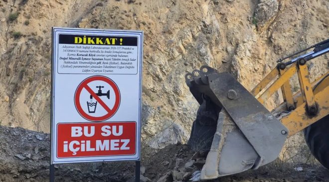 Çelikhan’da mineralli su alarmı: Vatandaşlara tüketmeyin uyarısı