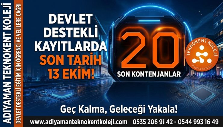 Teknokent Koleji’nden öğrenci ve velilere çağrı: ‘Devlet destekli eğitim için 13 Ekim son gün’